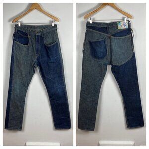 KAPITAL Denim Pants Apple Man Jeans Size 3 Calpis Patch Japan Two Tone